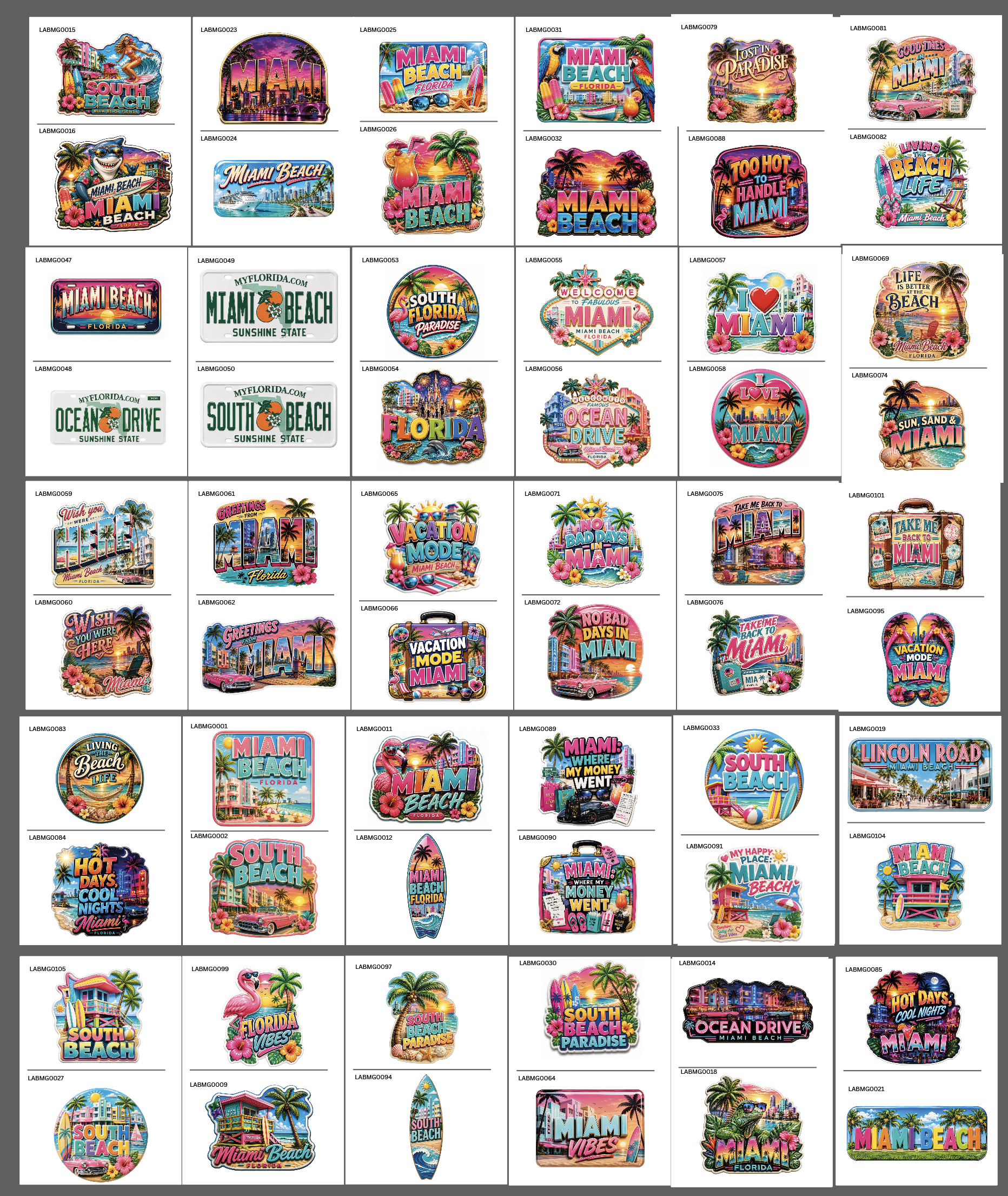 Miami Beach Magnet Package – 61 Models / 1900 pcs