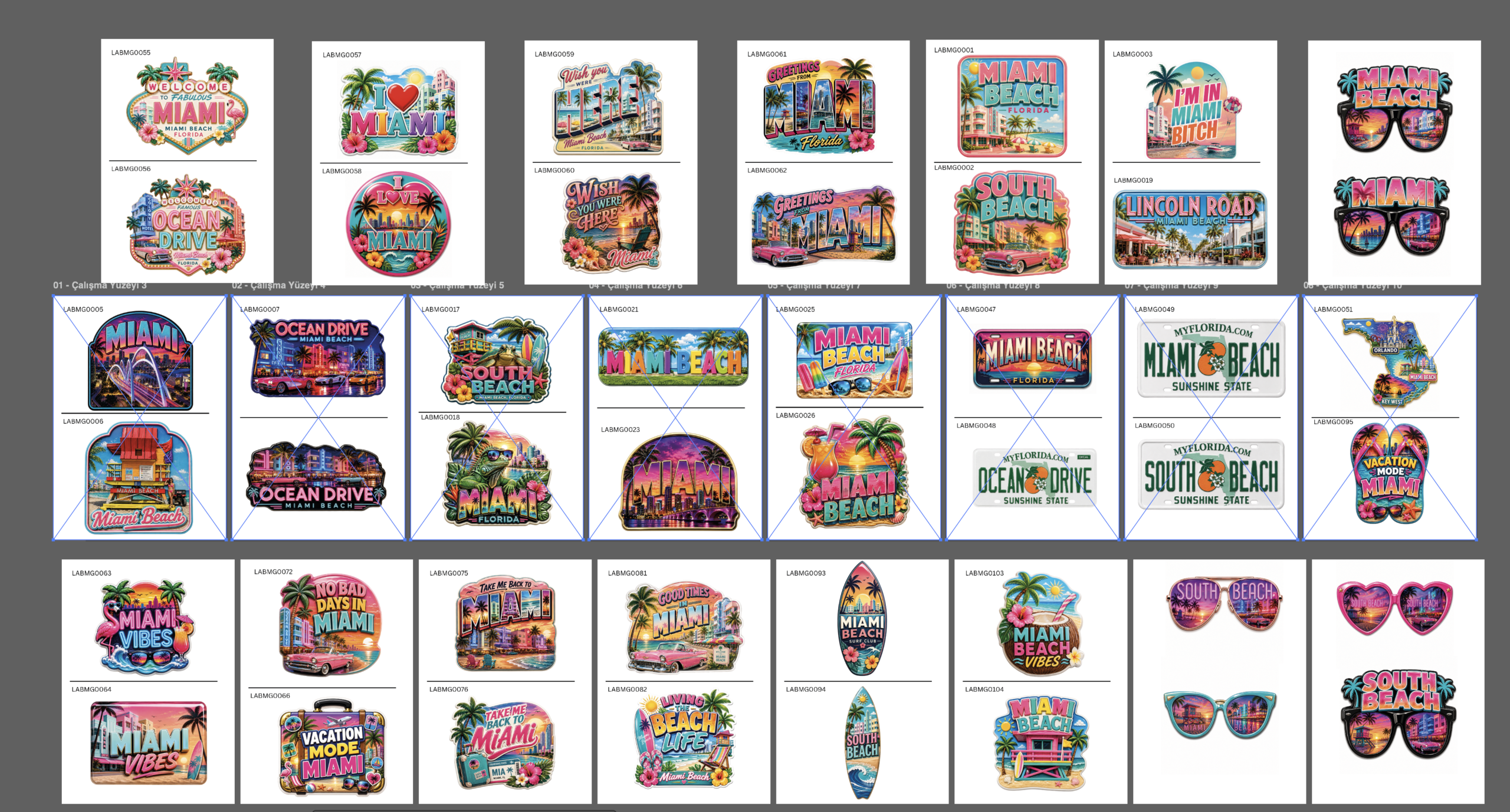 Miami Beach Magnet Package – 50 Models x 40 / 2000 pcs